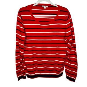 J.Crew Peyton Sweater Women's‎ L  Striped Long Sleeve 100% cotton
